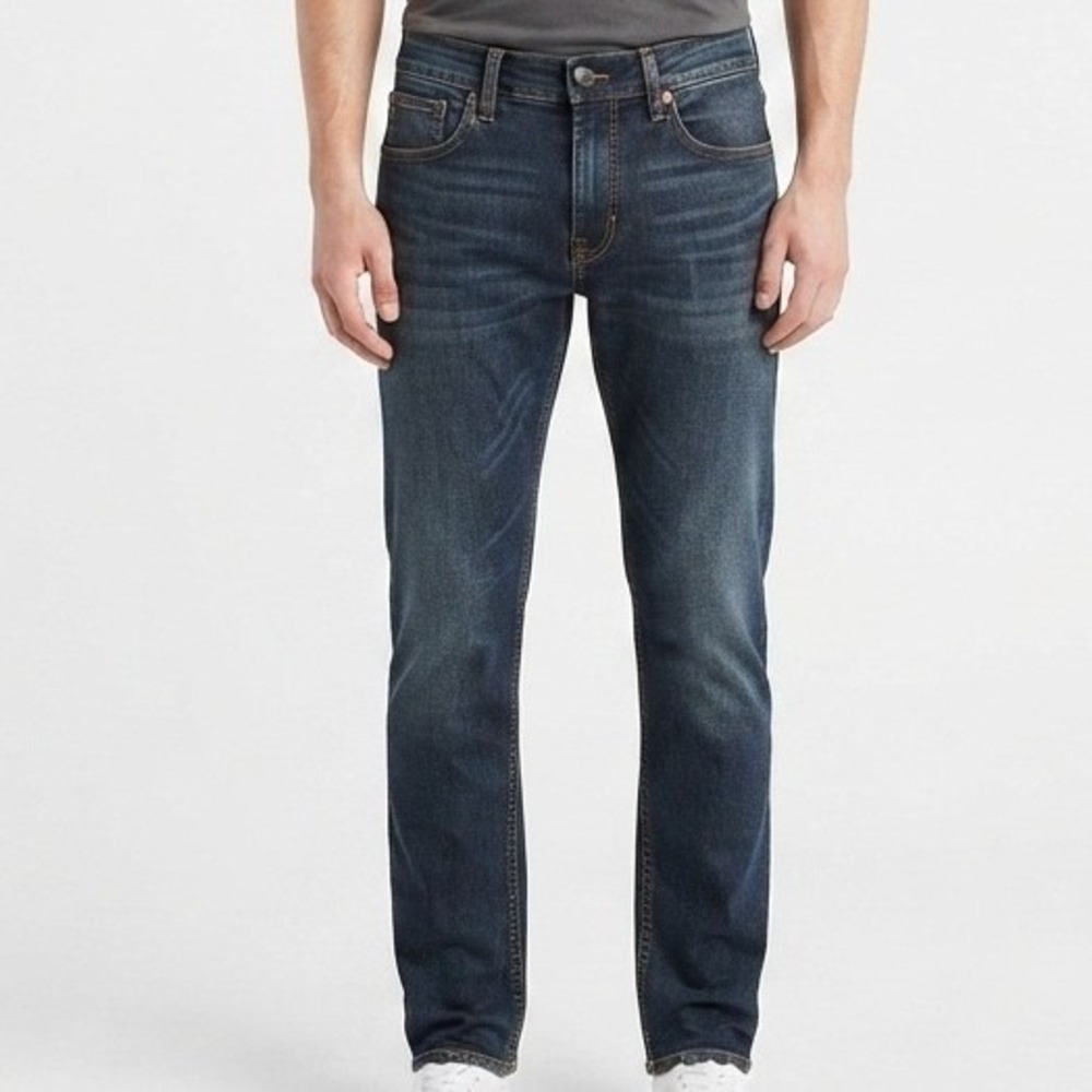 Volcom Solver Modern Straight Jeans Mens 28 Dark Blue Skater Stretch Denim